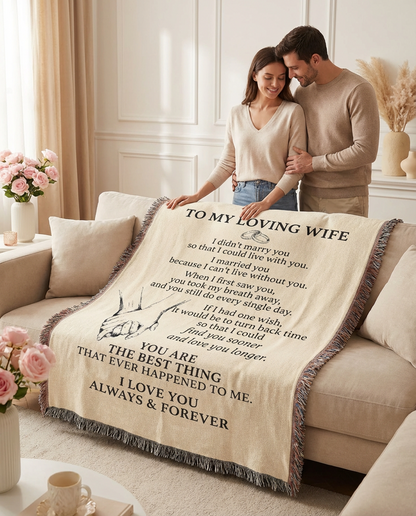 To My Wife Woven Blanket