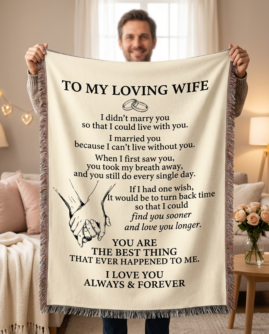 To My Wife Woven Blanket
