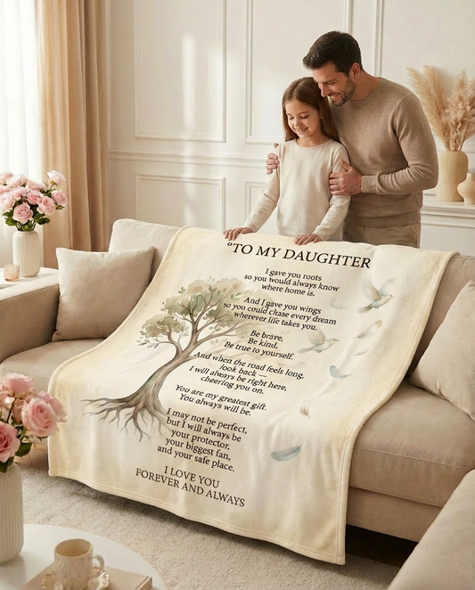 Father-Daughter Fleece Blanket- Love Message