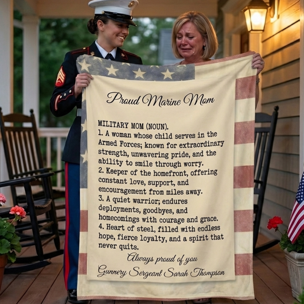 Personalized Military Mom Velveteen Plush Blanket – Custom Service Branch Gift